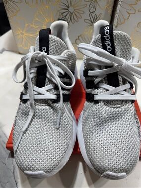 adidas Kids White and Black Mesh Sneakers